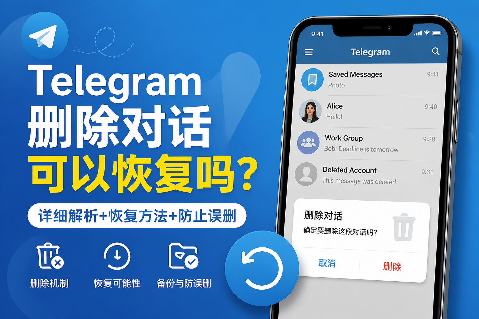 Telegram消息删除后是否能找回？